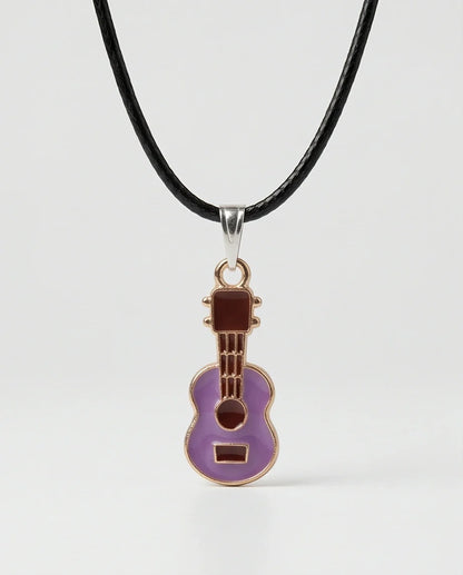 Gold and Purple Acoustic Guitar Necklace