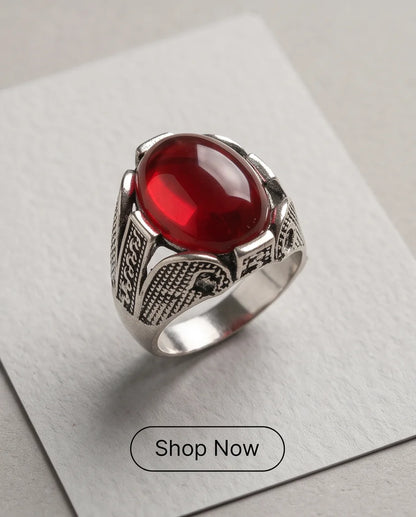 Crimson Legacy Stippled Signet Ring