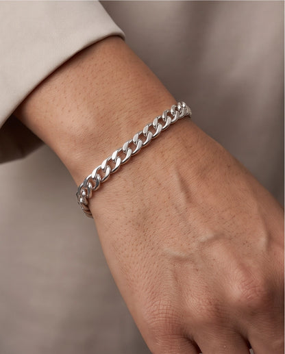 Silver Classic Curb Chain Bracelet