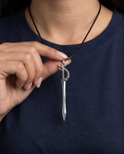 Silver Saber Pendant Necklace
