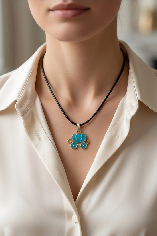 Gold and Turquoise Royal Carriage Necklace