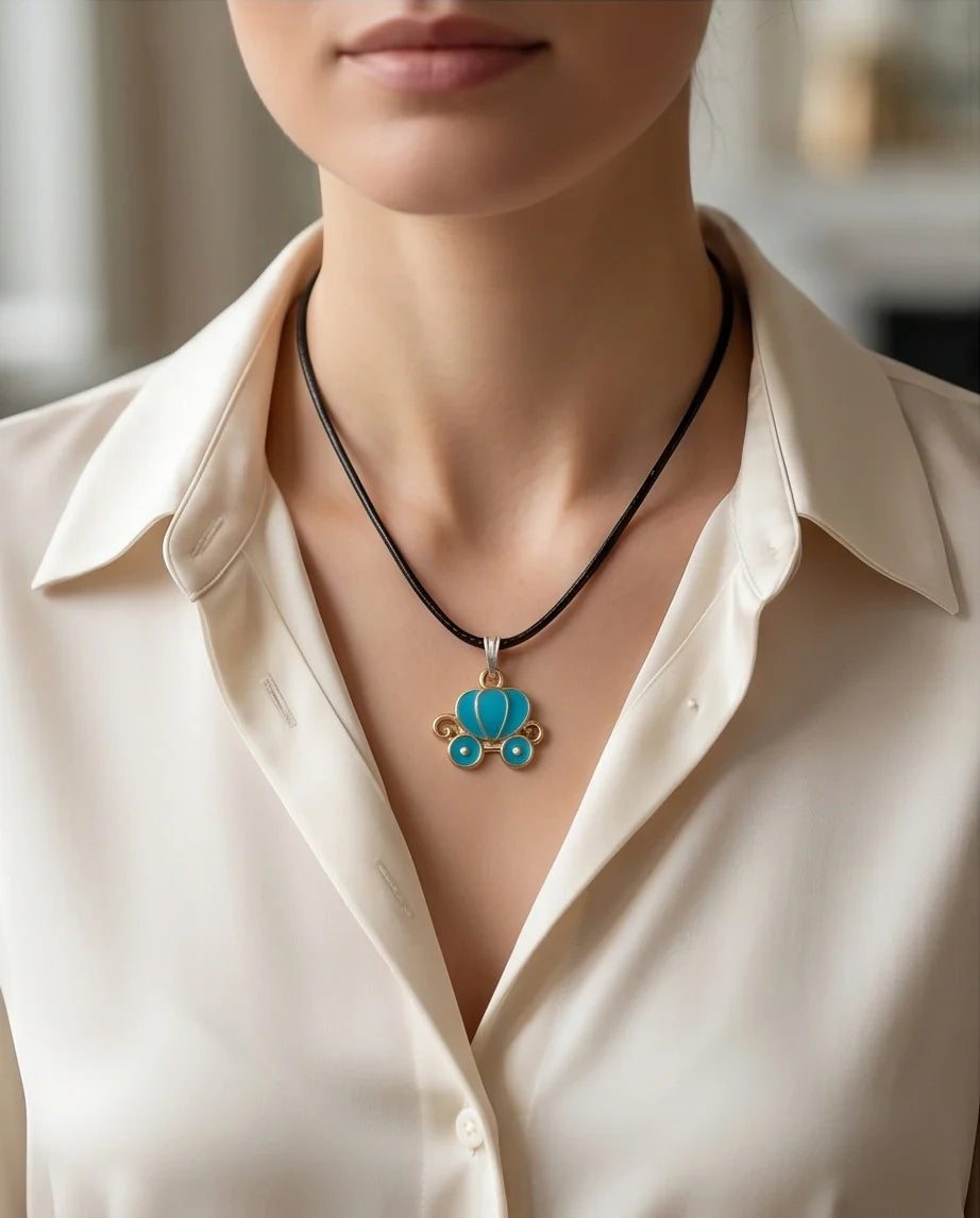 Gold and Turquoise Royal Carriage Necklace