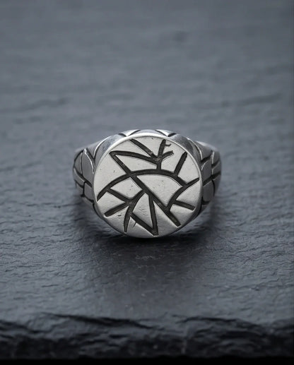 Sterling Silver Abstract Geometric Signet Ring