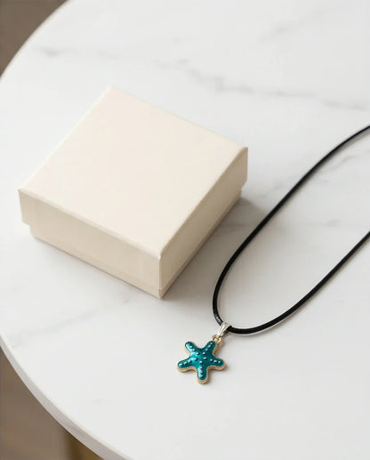 Teal Coastal Starfish Pendant