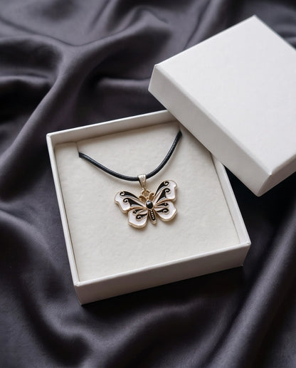 Black & White Butterfly Gift Necklace