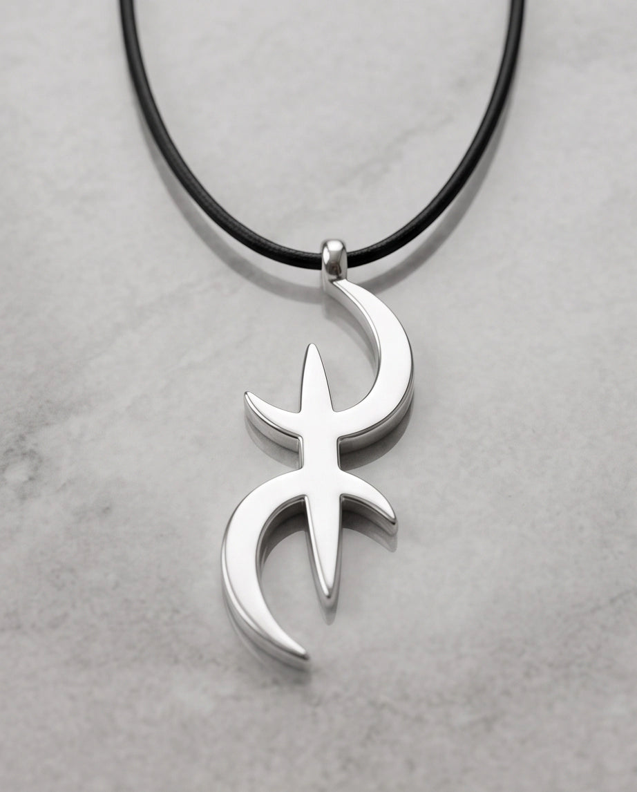 Silver Amazigh Yaz Symbol Cord Necklace