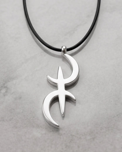Silver Amazigh Yaz Symbol Cord Necklace