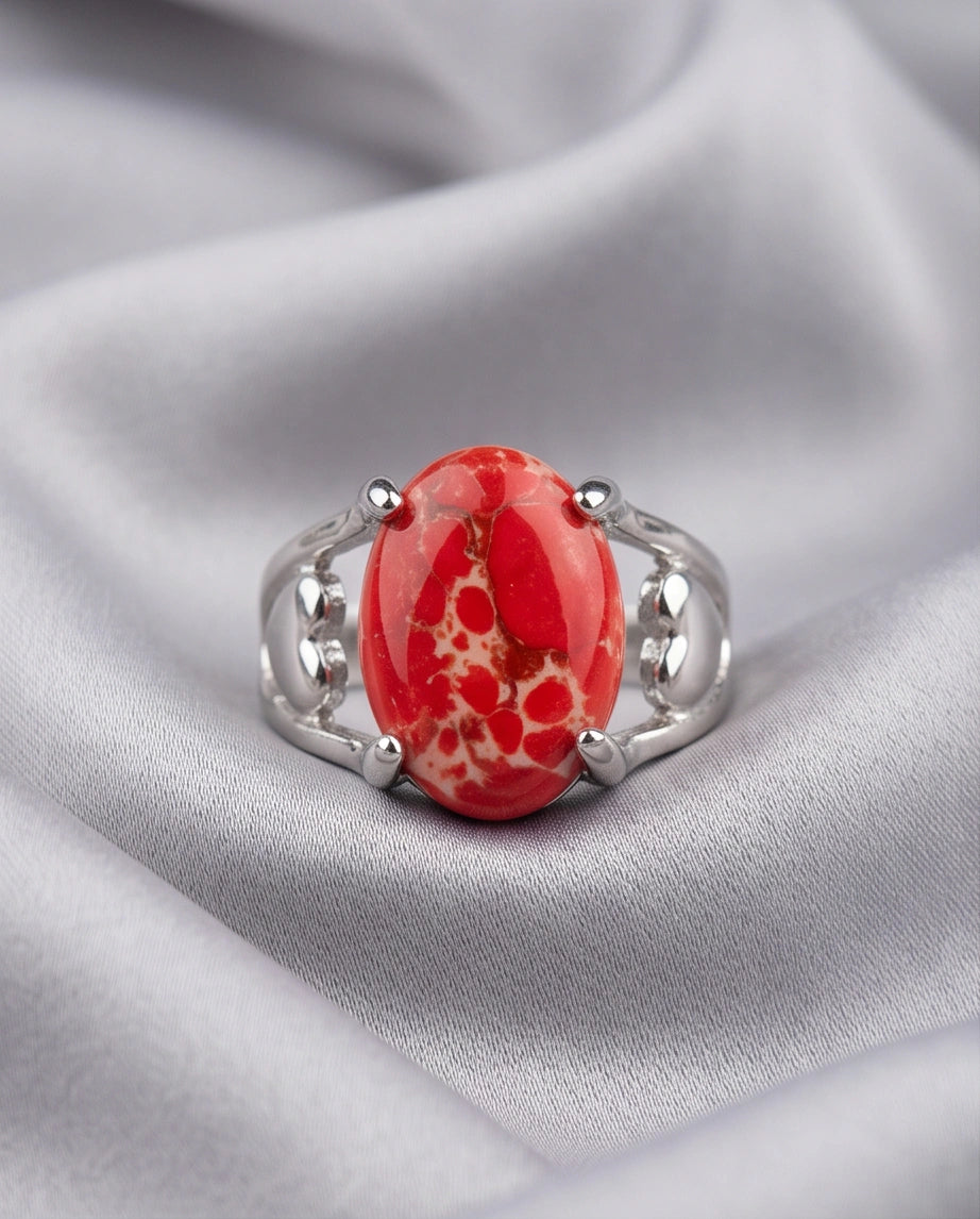 Crimson Heart Imperial Jasper Ring