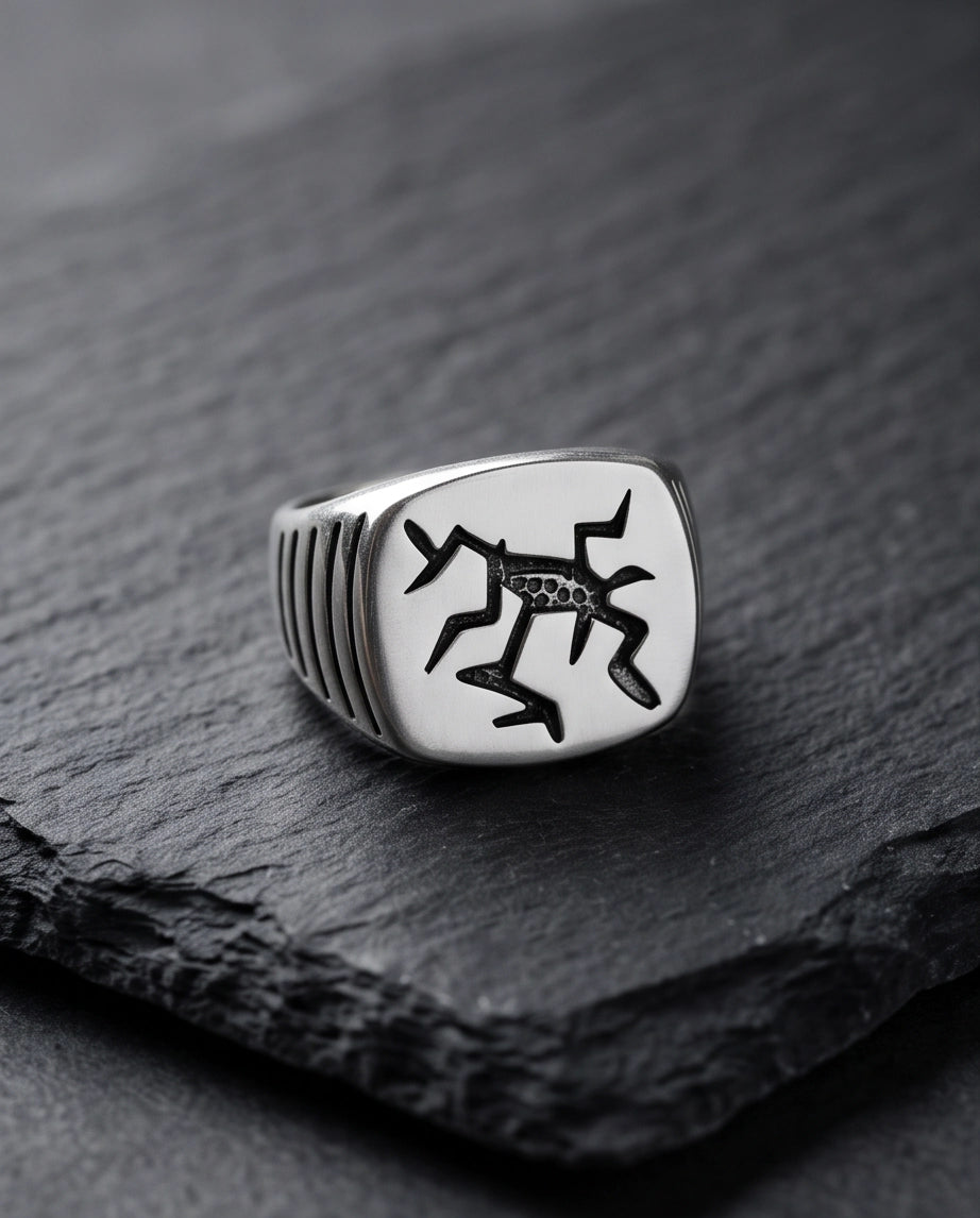 Tribal Glyph Signet Ring