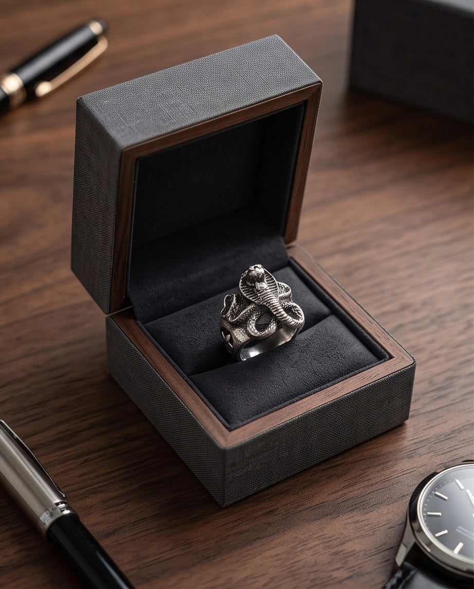 Coiled Cobra Sculpted Statement Ring