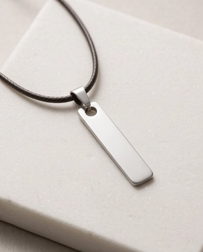 Silver Minimalist Bar Pendant Necklace