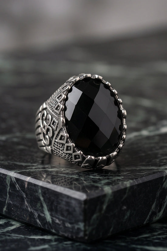 Imperial Onyx Fortress Signet Ring