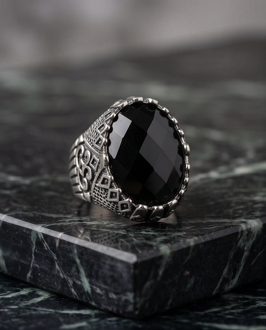 Imperial Onyx Fortress Signet Ring