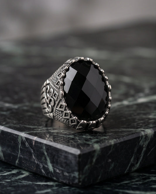 Imperial Onyx Fortress Signet Ring