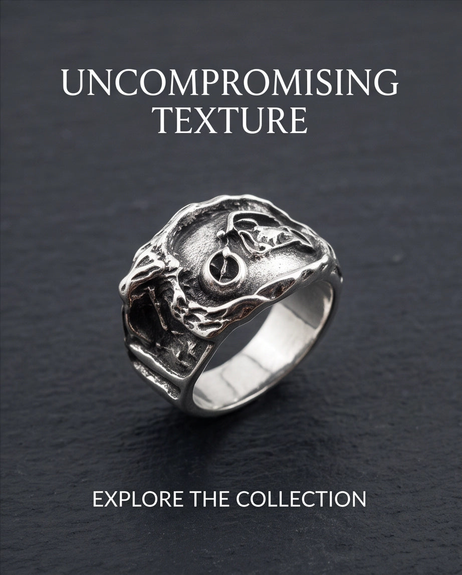 Sculptural Motorcycle Oxidized Silver Ring