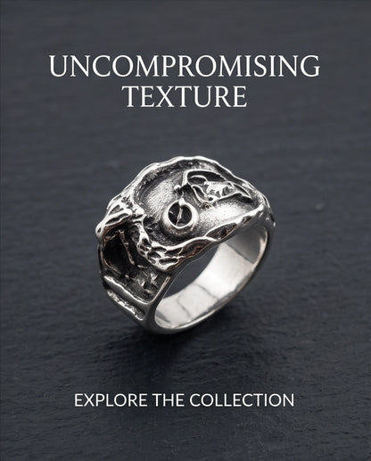 Sculptural Motorcycle Oxidized Silver Ring
