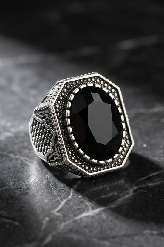 Vintage Ottoman Black Onyx Statement Ring