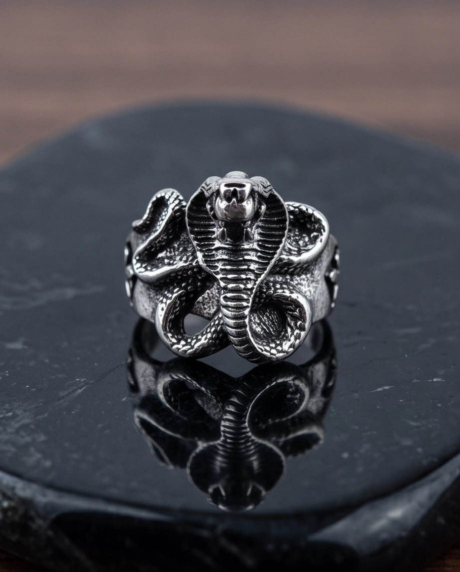 Coiled Cobra Sculpted Statement Ring