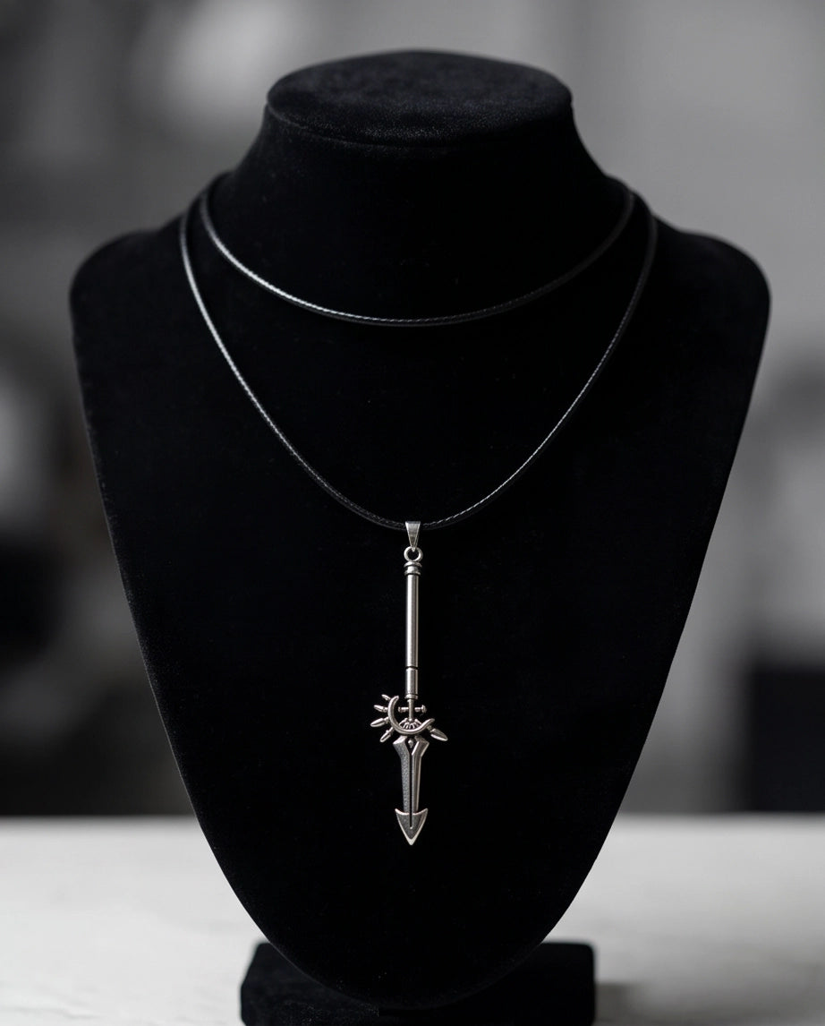 Spiked Crescent Spearhead Pendant Necklace