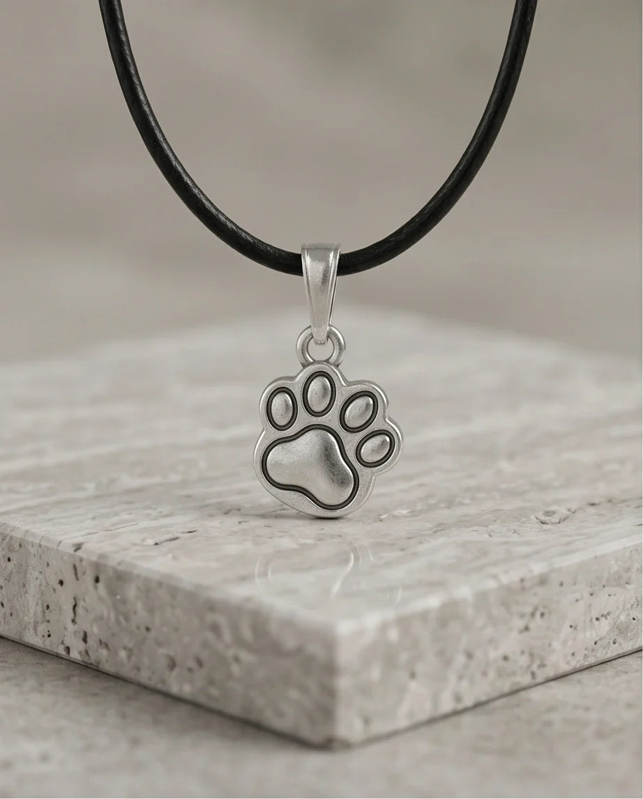 Silver Animal Paw Print Necklace