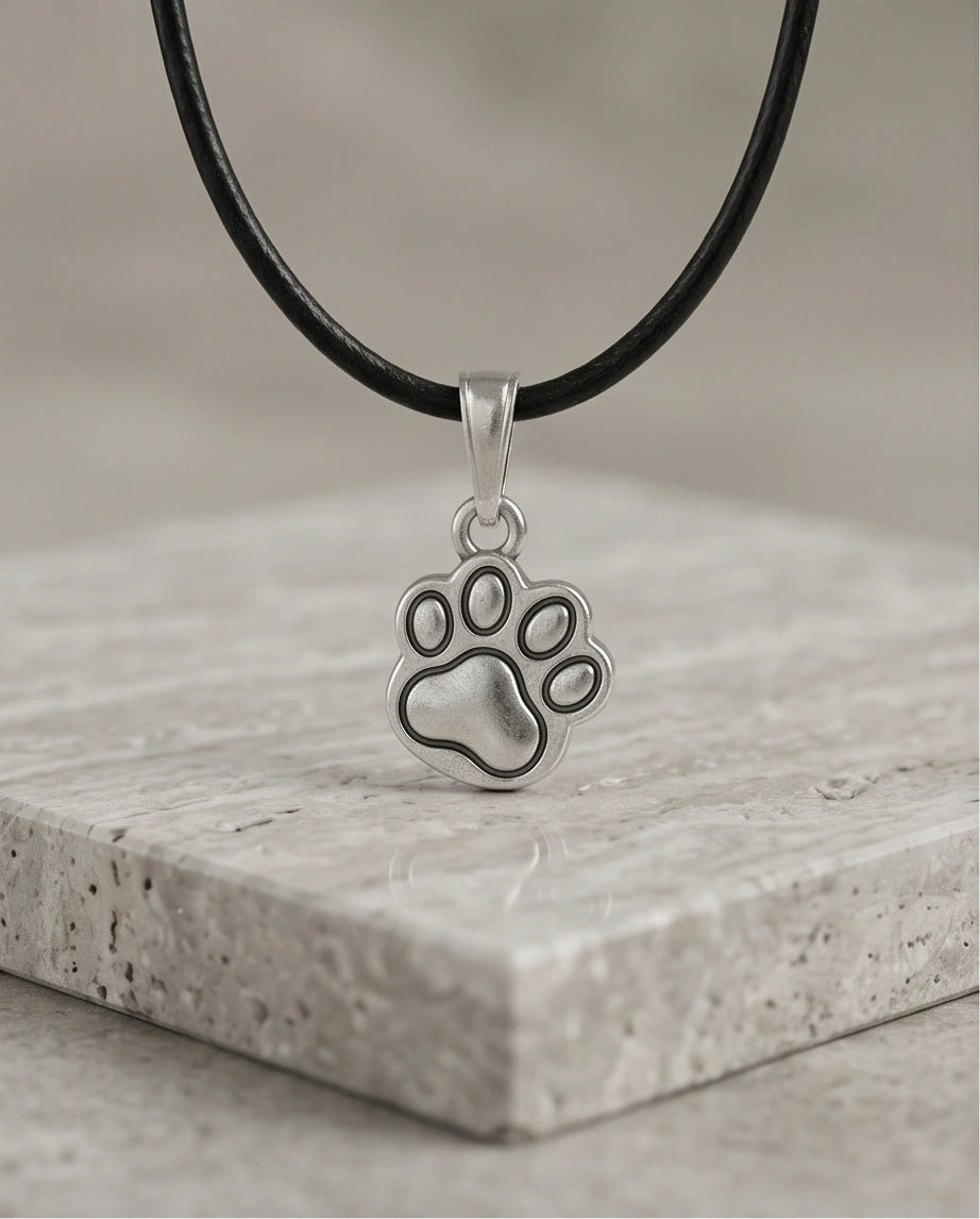 Silver Animal Paw Print Necklace