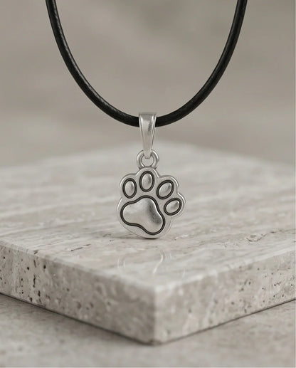 Silver Animal Paw Print Necklace