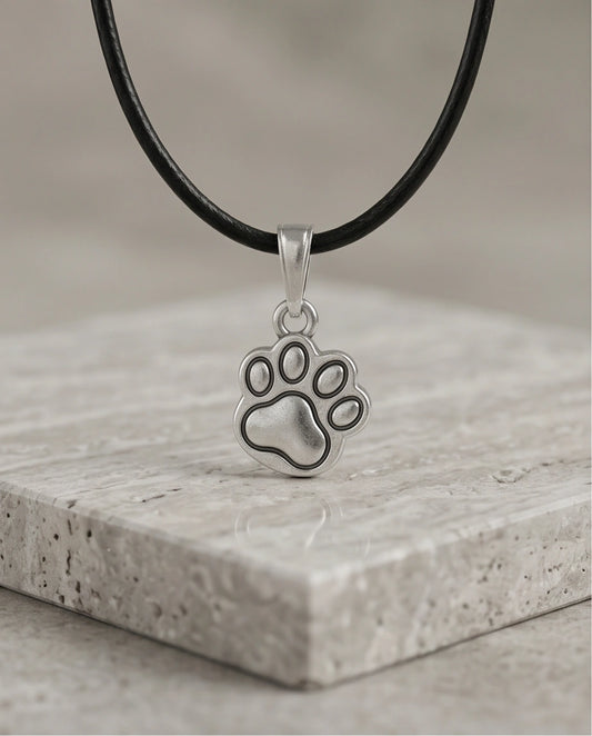 Silver Animal Paw Print Necklace