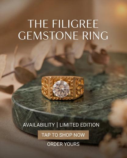 Brilliant Round Cut Sawtooth Filigree Scroll Gold Ring