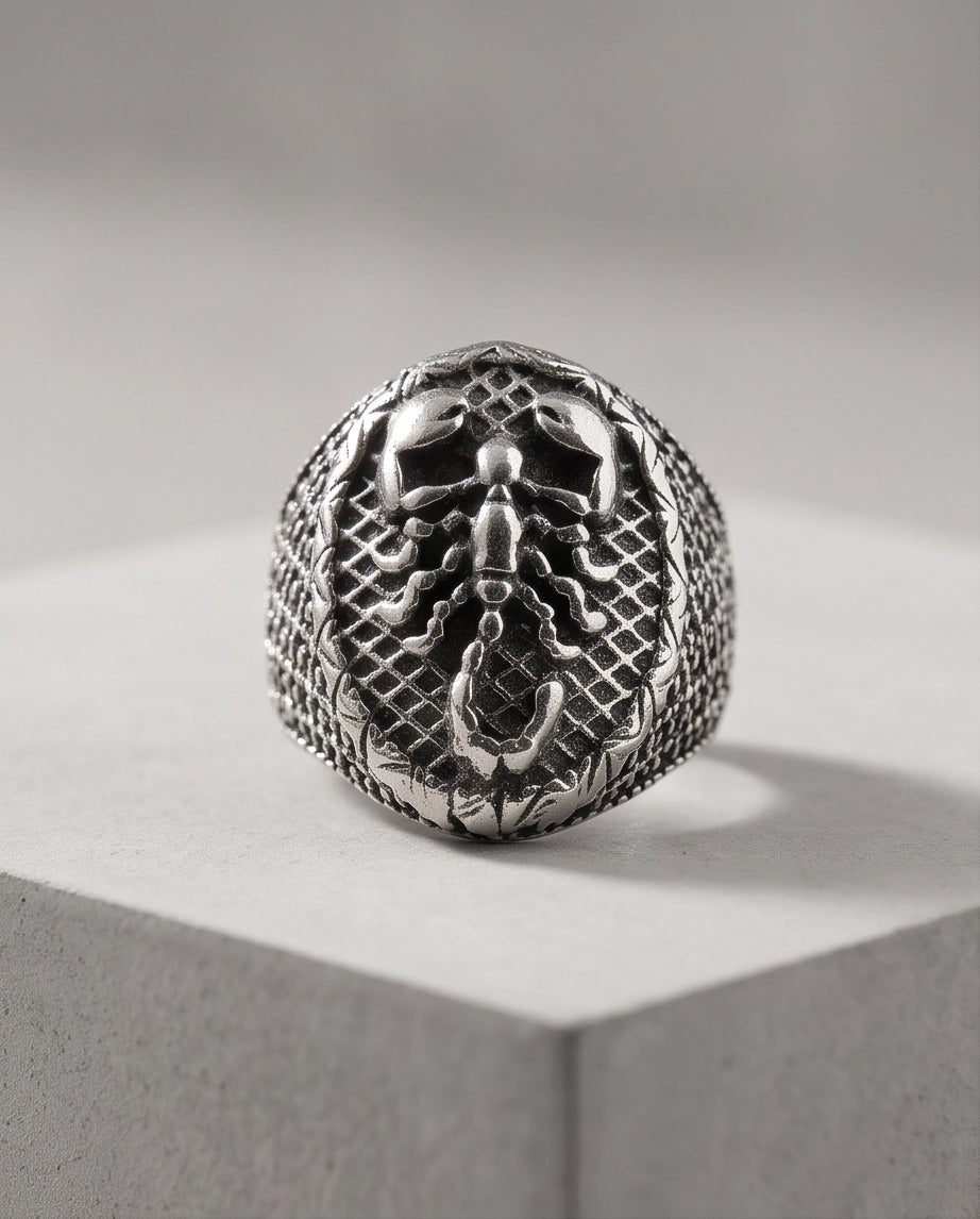 Arachnid Lattice Filigree Silver Ring