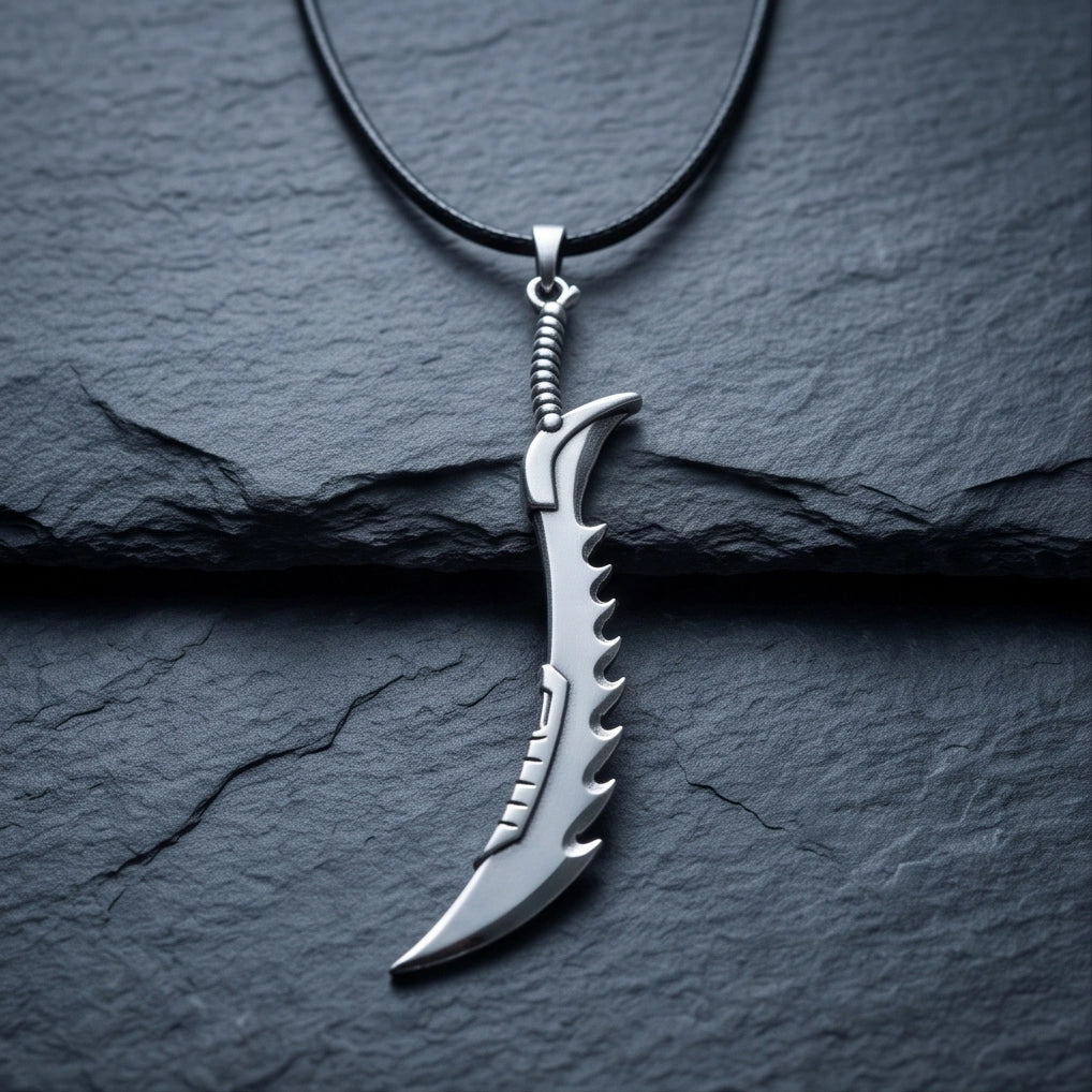 Serrated Scimitar Blade Pendant
