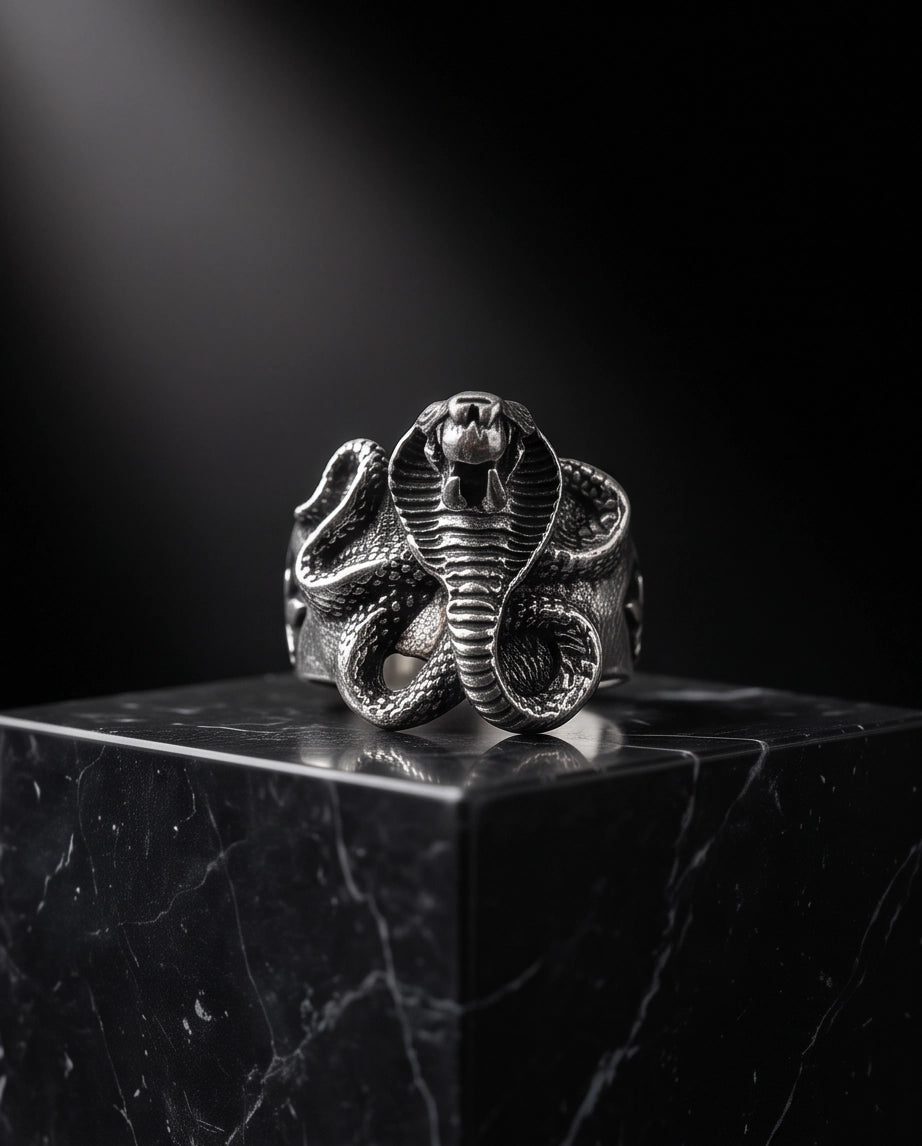 Coiled Cobra Sculpted Statement Ring