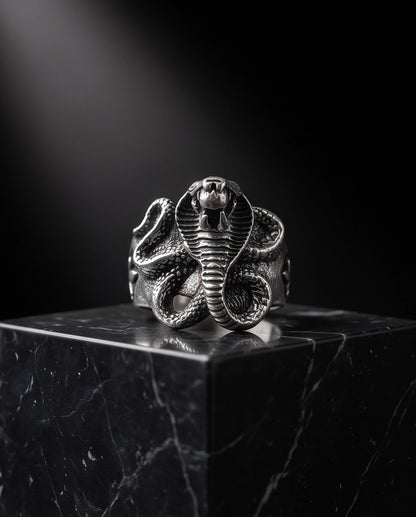 Coiled Cobra Sculpted Statement Ring
