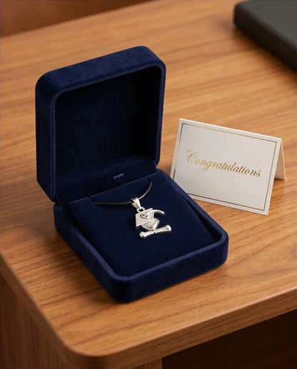 Silver Graduation Cap Pendant Necklace