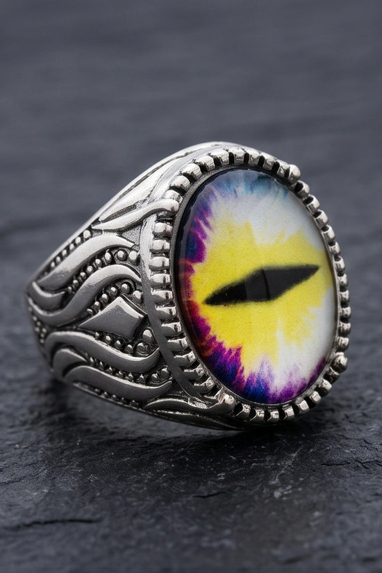 Vintage Sterling Silver Prism Dragon's Eye Ring