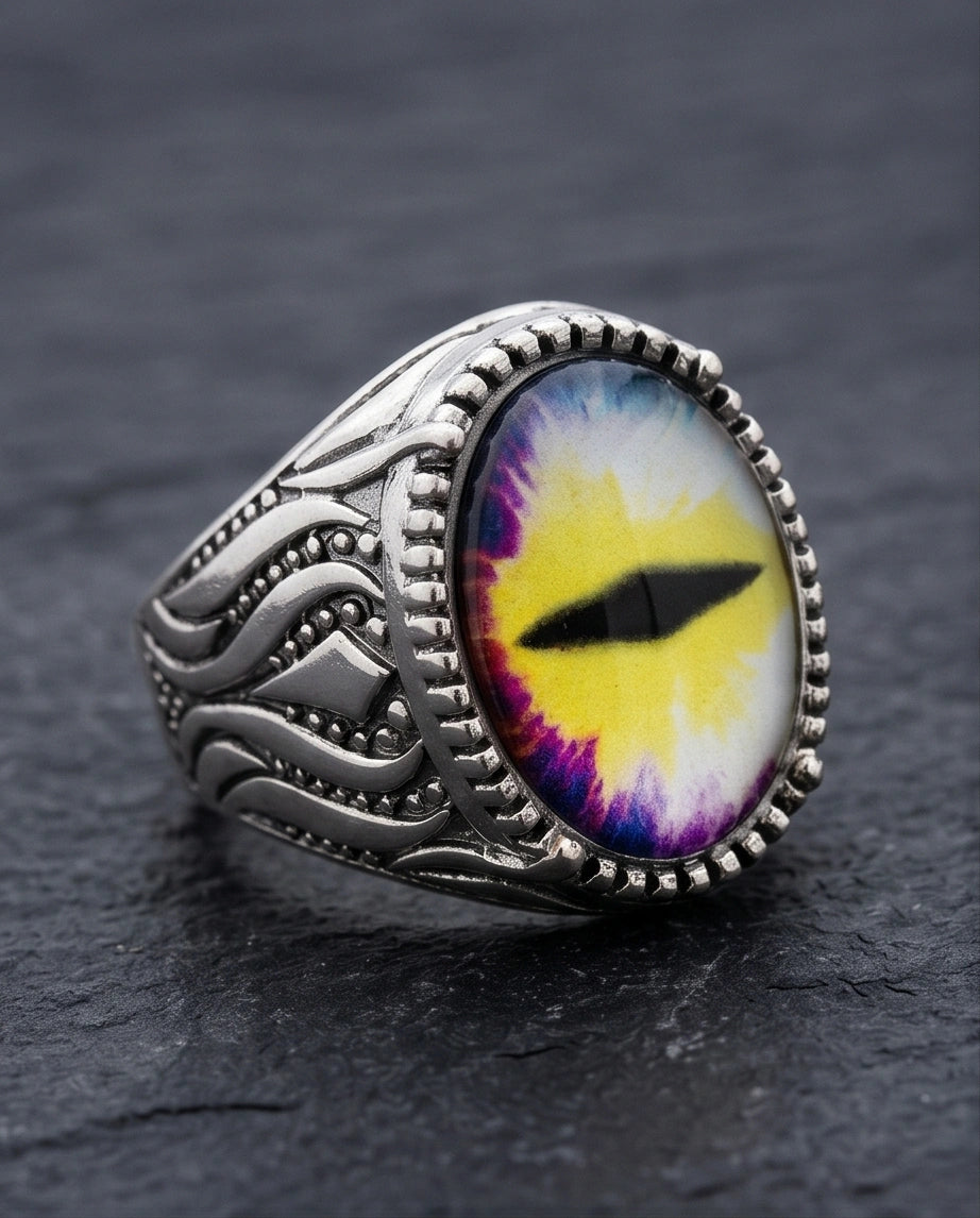 Vintage Sterling Silver Prism Dragon's Eye Ring