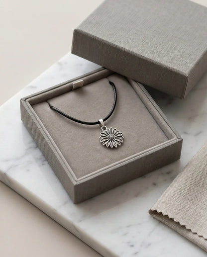 Silver Sunflower Pendant Necklace