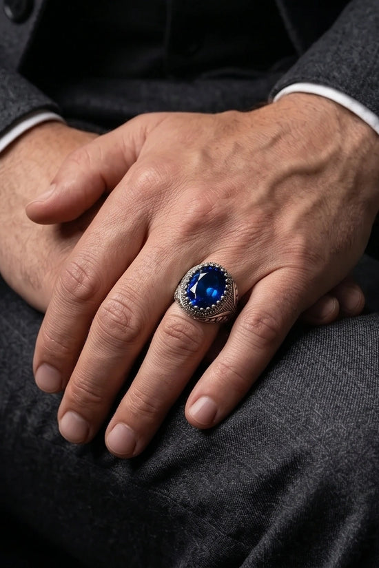 Imperial Cobalt Sapphire Signet Ring