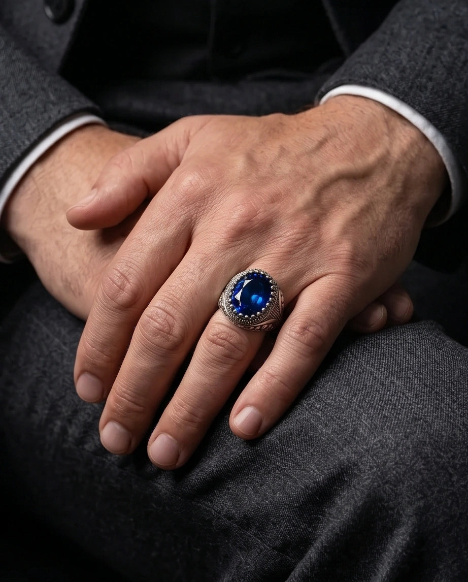 Imperial Cobalt Sapphire Signet Ring
