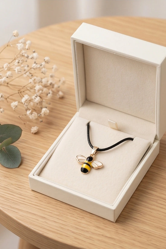 Golden Honeybee Pendant Necklace