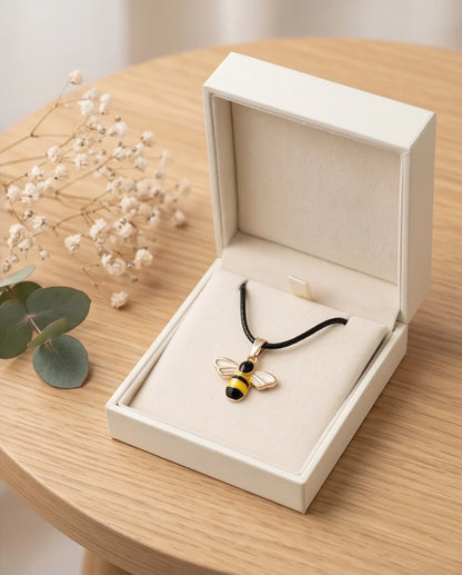 Golden Honeybee Pendant Necklace
