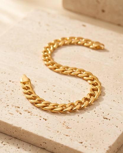 Gold Classic Curb Chain Bracelet