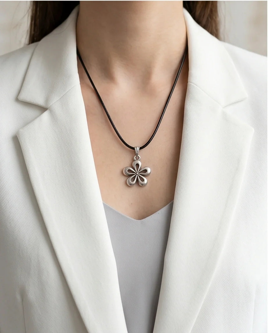 The Sakura Blossom Silver Pendant