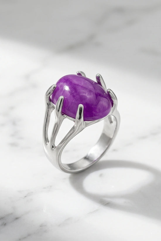 Vibrant Orchid Jade Statement Ring