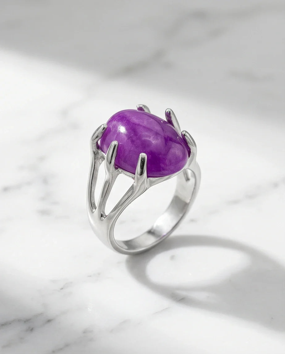 Vibrant Orchid Jade Statement Ring