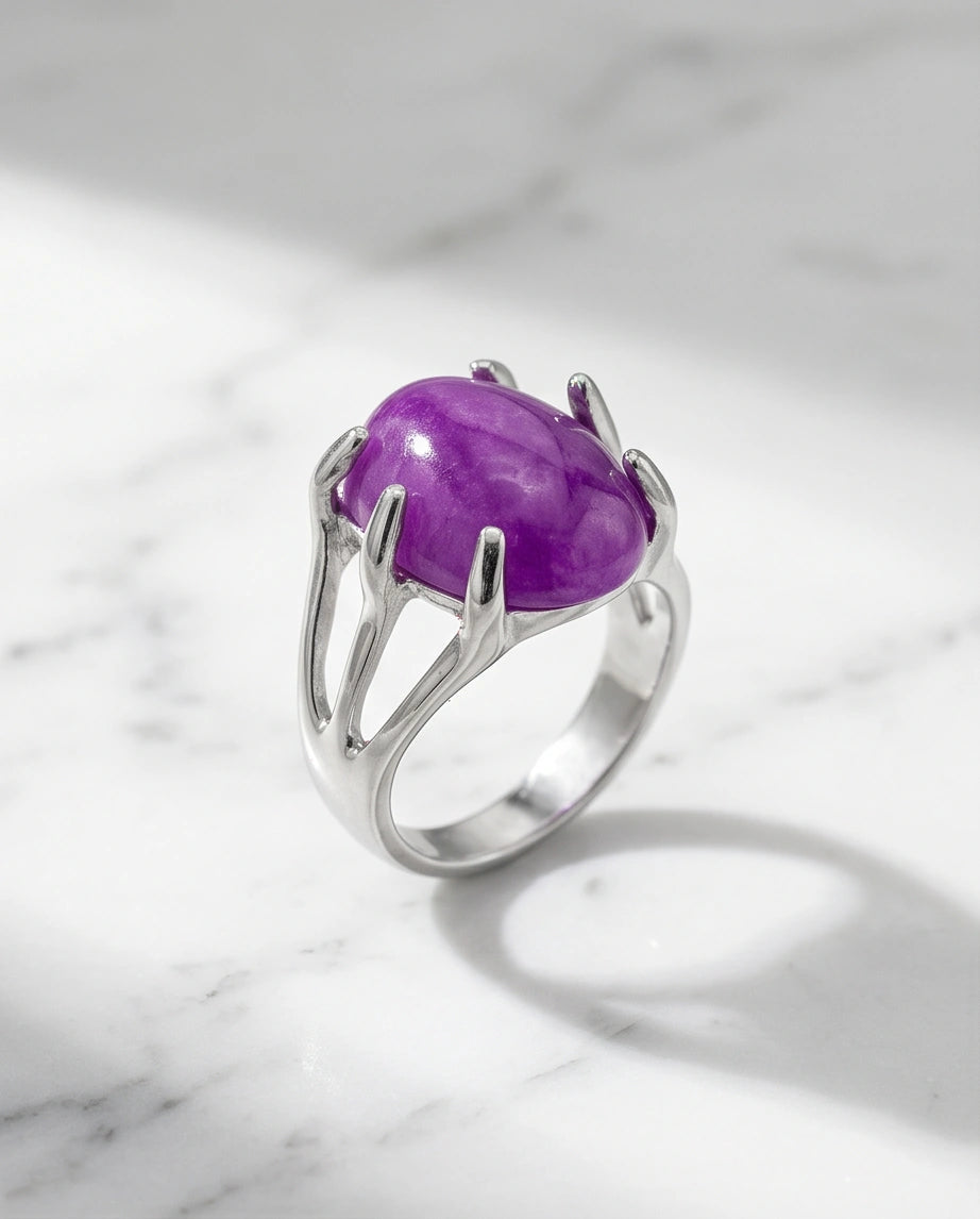 Vibrant Orchid Jade Statement Ring