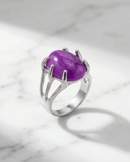 Vibrant Orchid Jade Statement Ring
