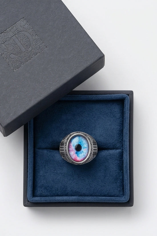 Vintage Sterling Silver Mystic Dual-Tone Eye Ring