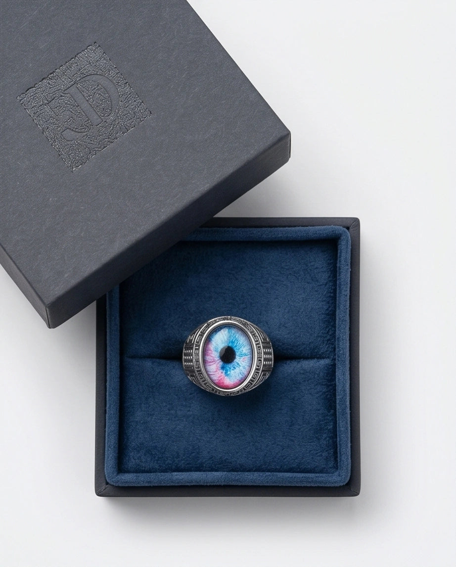 Vintage Sterling Silver Mystic Dual-Tone Eye Ring