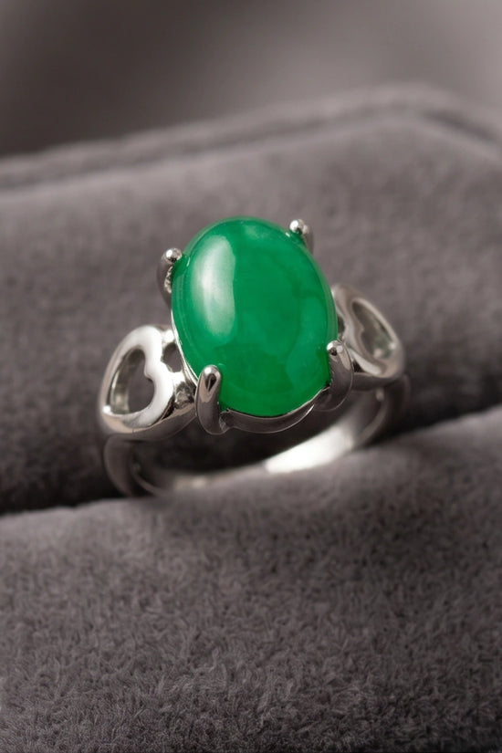 Imperial Heart Green Jade Ring