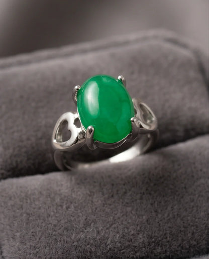Imperial Heart Green Jade Ring
